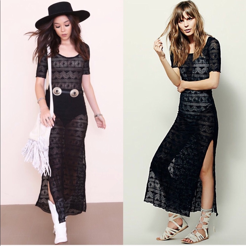HP Free people crochet delicate hollow out maxi